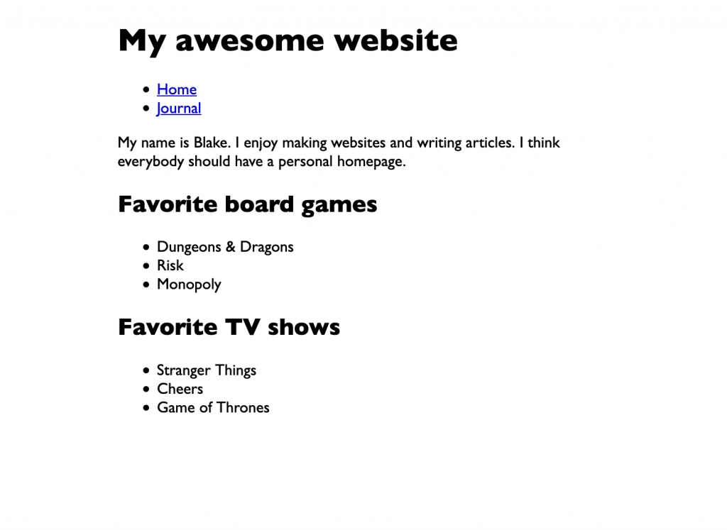 Screenshot showing that the webpage is centered within the window.